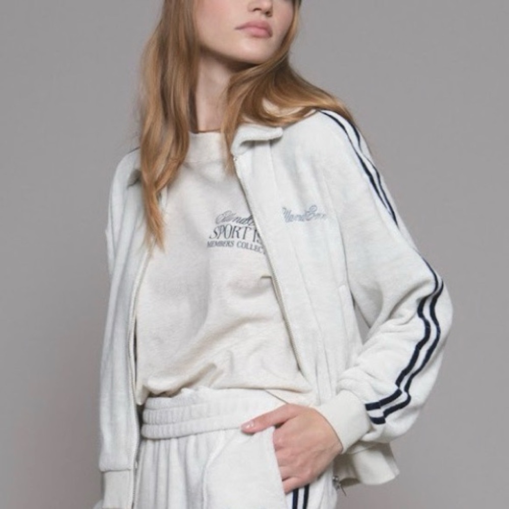 EllandEmm Track Jacket White Black Stripes XS